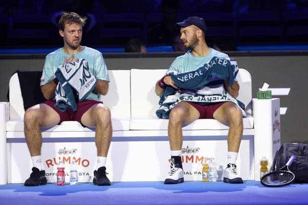 Tim Puetz (Germany) und Tim Puetz (Germany) speaks with, Day 1, Nitto ATP, Tennis Herren Finals 2025, INALPI Arena, November 9, 2025, Turin, Italy.