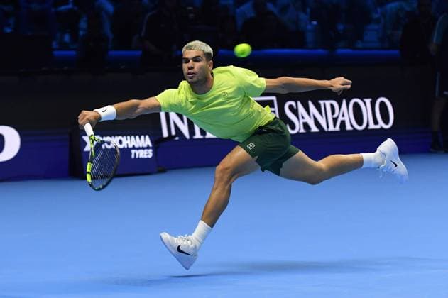Foto IPP Massimo Rana Torino 09-11-2025 Tennis ATP, Tennis Herren Finals 2025 nella foto carlos alcaraz Italy Photo Press - World Copyright italy ITALY  Copyright: xR4924_italyphotopressx