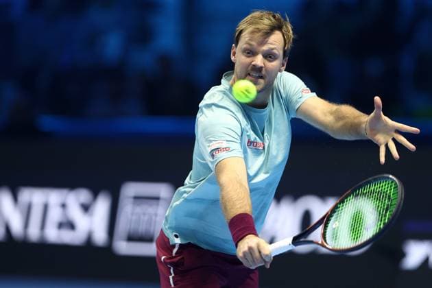 Kevin Krawietz (Germany) controls the ball, Day 1, Nitto ATP, Tennis Herren Finals 2025, INALPI Arena, November 9, 2025, Turin, Italy.
