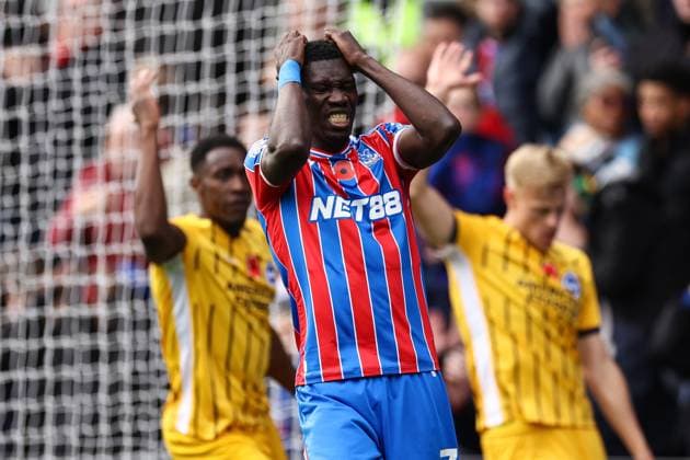 Crystal Palace v Brighton & Hove Albion 09 November 2025, London - Premier League Football - Crystal Palace v Brighton & Hove Albion - Ismaila Sarr of Crystal Palace reacts - Photo: Jacques Feeney Offside. London UK Copyright: xJacquesxFeeneyx xOffsidexOffside