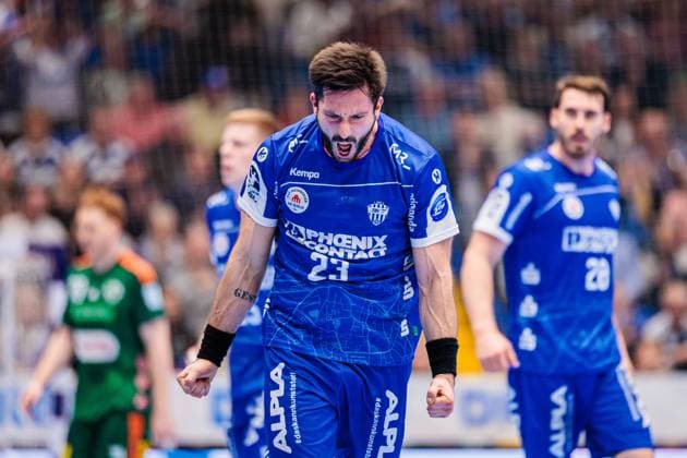 Tim Suton (TBV Lemgo Lippe, 23) jubelt nach Torerfolg Tor GER, TBV Lemgo Lippe vs. TSV Hannover-Burgdorf, Handball, 1. Bundesliga, 11. Spieltag, Spielzeit 2025 2026, 09.11.2025 GER, TBV Lemgo Lippe vs. TSV Hannover-Burgdorf, Handball, 1. Bundesliga, 11. Spieltag, Spielzeit 2025 2026, 09.11.2025 Lemgo Copyright: xEibner-Pressefoto JanxRollingerx EP_JSK