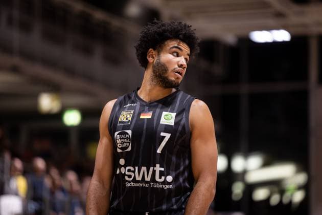 Bozic Estriche Kirchheim Knights - Tigers Tuebingen, Herren, 2. Bundesliga, Barmer 2. Basketball Bundesliga, pro A, 8. Spieltag, Spielzeit 2025 2026, 09.11.2025 Silas Oriane (Tigers Tuebingen, 07) Portraet