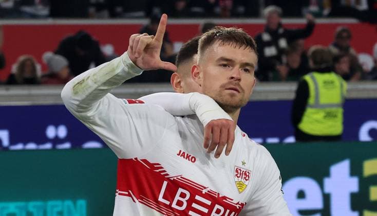 Stuttgart , Bundesliga Fußball VfB Stuttgart vs. FC Augsburg , Maximilian Mittelstädt ( VfB ) Gemäß den Vorgaben der DFL Deutschen Fußball Liga ist es untersagt, in dem Stadion und oder vom Spiel angefertigte Fotoaufnahmen in Form von Sequenzbildern und oder videoähnlichen Fotostrecken zu verwerten bzw. verwerten zu lassen.
