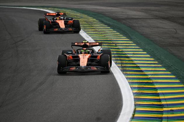 F1 - SAO PAULO GRAND PRIX 2025 04 NORRIS Lando (gbr), McLaren F1 Team MCL39, action during the 2025 Formula 1 Grande Premio de Sao Paulo, 2025 Sao Paulo Grand Prix, 21th round of the 2025 FIA Formula One World Championship, WM, Weltmeisterschaft from November 7 to 9, 2025 on the Interlagos, in Sao Paulo, Brazil - Sao PauloBrazil  Copyright: xDPPIx
