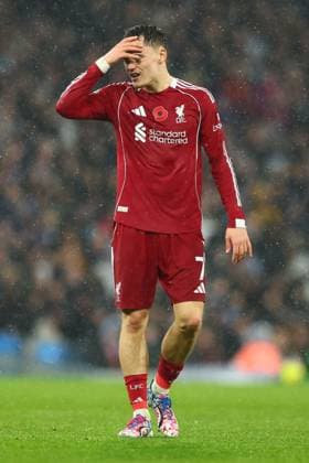 Florian Wirtz of Liverpool looks dejected during the game Manchester City v Liverpool, Premier League, Football, Etihad Stadium, Manchester, UK - 09 Nov 2025Manchester Etihad Stadium United Kingdom EDITORIAL USE ONLY No use with unauthorised audio, video, data, fixture lists, club league logos or live services. Online in-match use limited to 120 images, no video emulation. No use in betting, games or single club league player publications. Copyright: xPaulxCurrie Shutterstockx 15702266ck