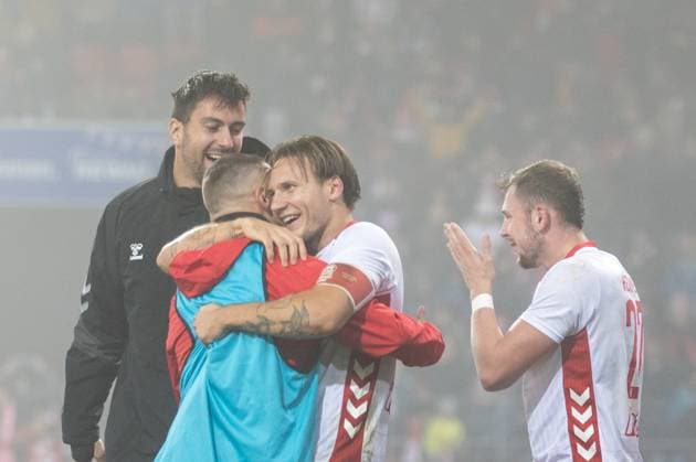 09.11.2025, Fussball, GER, Saison, 3.Liga, Saision 2025 2026, 14. Spieltag, SSV Jahn Regensburg - TSV 1860 München Jubel nach dem 4:0 durch Philipp Müller (SSV Jahn Regensburg) DFL REGULATIONS PROHIBIT ANY USE OF PHOTOGRAPHS AS IMAGE SEQUENCES AND OR QUASI-VIDEO.