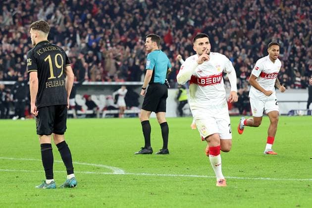 09.11.2025, xrekx, Fussball 1.Bundesliga, VfB Stuttgart - FC Augsburg v.l. Torjubel nach dem Tor zum celebrating the goal celebrate 3:2 durch Deniz Undav (VfB Stuttgart) (DFL DFB REGULATIONS PROHIBIT ANY USE OF PHOTOGRAPHS as IMAGE SEQUENCES and or QUASI-VIDEO) Stuttgart