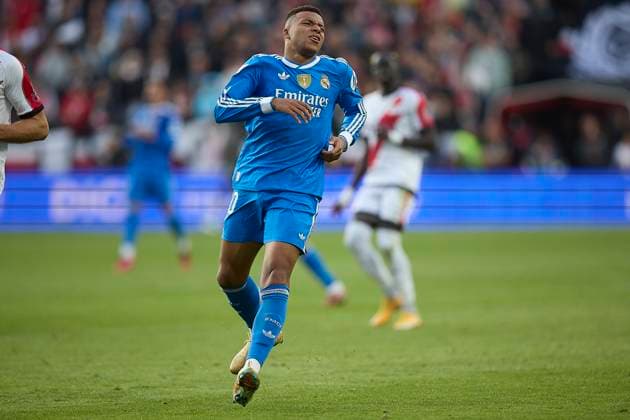 Kylian Mbappe (Real Madrid CF) reacts during the LaLiga EA Sports match between Rayo Vallecano v Real Madrid at Estadio de Vallecas on November 9, 2025 in Madrid, Spain. (Photo by Manu Reino DeFodi Images) Kylian Mbappe Real Madrid CF reacts during the LaLiga EA Sports match between Rayo Vallecano v Real Madrid at Estadio de Vallecas on November 9, 2025 in Madrid, Spain Photo by Manu Reino DeFodi Images