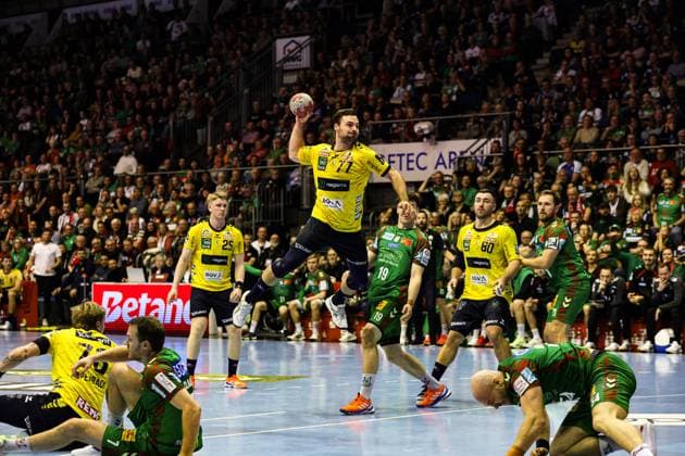 Dani Baijens (Rhein-Neckar Löwen,77) - Handball Bundesliga Saison 2025-2026 SC Magdeburg vs. Rhein Neckar Löwen in der GETEC Arena in Magdeburg - Aktion,Handball,Deutschland,09.11.2025
