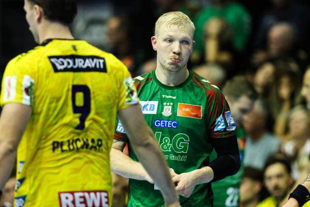 Magnus Saugstrup (SC Magdeburg,23) - Handball Bundesliga Saison 2025-2026 SC Magdeburg vs. Rhein Neckar Löwen in der GETEC Arena in Magdeburg - Aktion,Handball,Deutschland,09.11.2025
