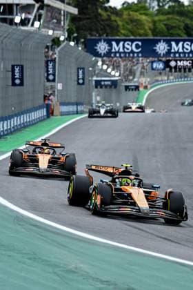 Lando Norris driving McLaren MCL39 and Oscar Piastri driving McLaren MCL39 during the F1 Grand Prix of Brazil at Autodromo Jose Carlos Pace on November 09, 2025 in Sao Paulo, Brazil. (Photo by Richard Callis SPP) Copyright: xRichardxCallis SPPx Sportspressphoto_SPR60237