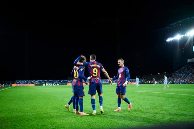 RC Celta de Vigo v FC Barcelona, Barca - LaLiga EA Sports VIGO, SPAIN - NOVEMBER 9: Lamine Yamal of FC Barcelona celebrates after scoring his team s third goal during to the LaLiga EA Sports match between RC Celta de Vigo and FC Barcelona at Abanca Balaidos stadium on November 9, 2025 in Vigo, Spain. (Photo by Diego Simon Photo Players Images Magara Press) Vigo Abanca Balaidos Stadium Spain Copyright: xDiegoxSimonx