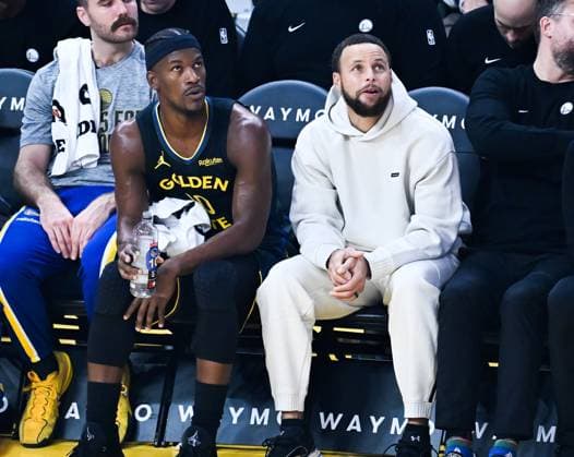 NBA, Basketball Herren, USA Indiana Pacers vs Golden States Warriors in San Francisco SAN FRANCISCO, CALIFORNIA - NOV 9: Jimmy Butler III (10) and Stephen Curry of Warriors are seen during the NBA game 5 between Indiana Pacers and Golden State Warriors at Chase Center on November 9, 2025 in San Francisco, California, United States. Tayfun Coskun Anadolu California United States. Editorial use only. Please get in touch for any other usage.  Copyright: x2025xAnadoluxTayfunxCoskunx