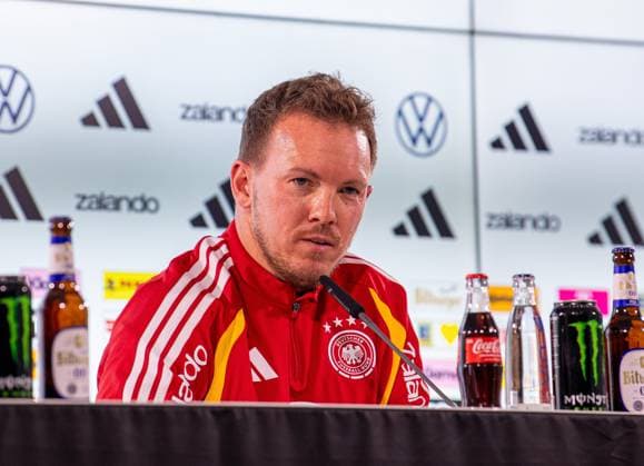 Fussball, Herren, Saison 2025 26, WM-Qualifikation, Deutsche Fußball-Nationalmannschaft, Pressekonferenz in der Volkswagen Arena in Wolfsburg, Trainer Julian Nagelsmann (Deutschland), 10.11 2025, Copyright: xSebastianxRäppold MatthiasxKochx
