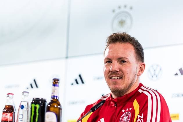 DFB Herren Trainingslager: Pressekonferenz; 10.11.2025 Julian Nagelsmann (Bundestrainer Deutschland) DFB Herren Trainingslager: Pressekonferenz, Wolfsburg, Volkswagen Arena am 10.11.2025 Copyright: xBEAUTIFULxSPORTS Wunderlx