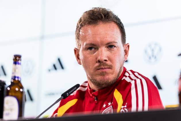 DFB Herren Trainingslager: Pressekonferenz; 10.11.2025 Julian Nagelsmann (Bundestrainer Deutschland) DFB Herren Trainingslager: Pressekonferenz, Wolfsburg, Volkswagen Arena am 10.11.2025 Copyright: xBEAUTIFULxSPORTS Wunderlx