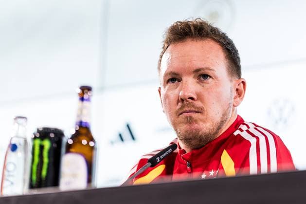 DFB Herren Trainingslager: Pressekonferenz; 10.11.2025 Julian Nagelsmann (Bundestrainer Deutschland) DFB Herren Trainingslager: Pressekonferenz, Wolfsburg, Volkswagen Arena am 10.11.2025 Copyright: xBEAUTIFULxSPORTS Wunderlx