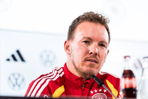 DFB Herren Trainingslager: Pressekonferenz; 10.11.2025 Julian Nagelsmann (Bundestrainer Deutschland) DFB Herren Trainingslager: Pressekonferenz, Wolfsburg, Volkswagen Arena am 10.11.2025 Copyright: xBEAUTIFULxSPORTS Wunderlx