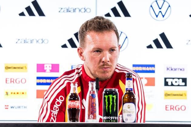 DFB Herren Trainingslager: Pressekonferenz; 10.11.2025 Julian Nagelsmann (Bundestrainer Deutschland) DFB Herren Trainingslager: Pressekonferenz, Wolfsburg, Volkswagen Arena am 10.11.2025 Copyright: xBEAUTIFULxSPORTS Wunderlx