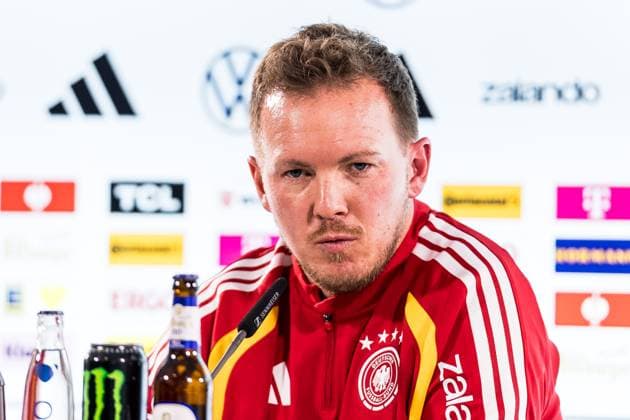 DFB Herren Trainingslager: Pressekonferenz; 10.11.2025 Julian Nagelsmann (Bundestrainer Deutschland) DFB Herren Trainingslager: Pressekonferenz, Wolfsburg, Volkswagen Arena am 10.11.2025 Copyright: xBEAUTIFULxSPORTS Wunderlx