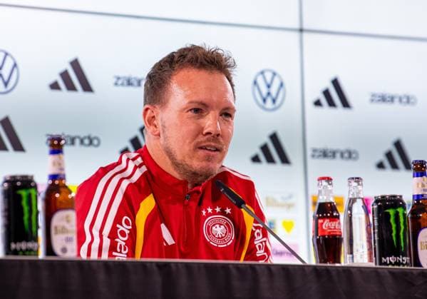 Fussball, Herren, Saison 2025 26, WM-Qualifikation, Deutsche Fußball-Nationalmannschaft, Pressekonferenz in der Volkswagen Arena in Wolfsburg, Trainer Julian Nagelsmann (Deutschland), 10.11 2025, Copyright: xSebastianxRäppold MatthiasxKochx