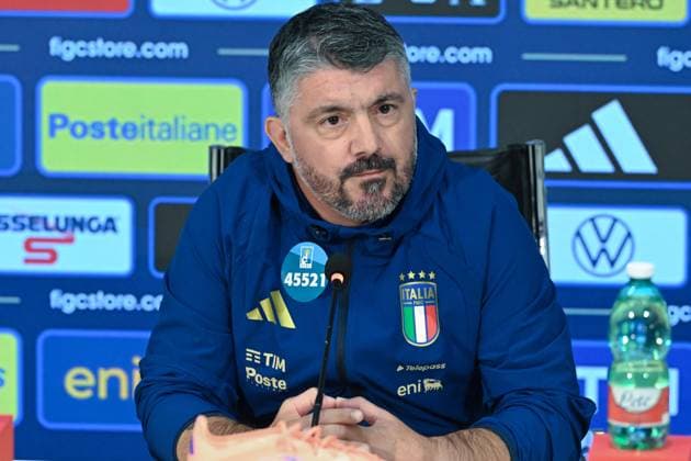 RECORD DATE NOT STATED November 10, 2025, Firenze, Italy: Italy s head coach Gennaro Gattuso attends a press conference, PK, Pressekonferenz to present the squad for the upcoming FIFA World Cup, WM, Weltmeisterschaft, Fussball qualifiers matches, in Coverciano, Italy, 10 November 2025. ANSA CLAUDIO GIOVANNINI Italy Head Coach Gattuso Presents Squad For Upcoming FIFA World Cup Qualifiers - ZUMAa110 20251110_zaf_a110_008 Copyright: xClaudioxGiovanninix