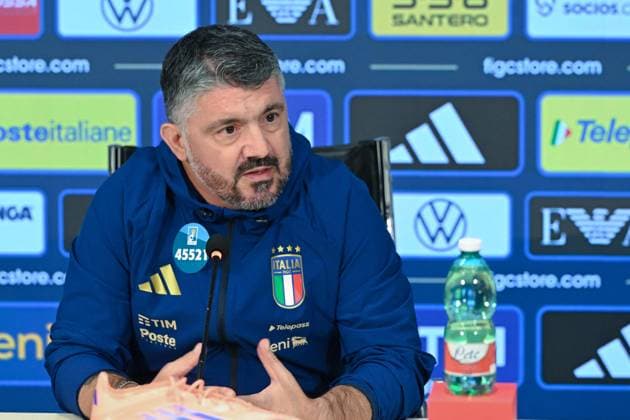 November 10, 2025, Firenze, Italy: Italy s head coach Gennaro Gattuso attends a press conference, PK, Pressekonferenz to present the squad for the upcoming FIFA World Cup, WM, Weltmeisterschaft, Fussball qualifiers matches, in Coverciano, Italy, 10 November 2025. ANSA CLAUDIO GIOVANNINI Italy Head Coach Gattuso Presents Squad For Upcoming FIFA World Cup Qualifiers - ZUMAa110 20251110_zaf_a110_010 Copyright: xClaudioxGiovanninix
