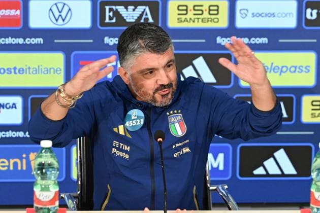 November 10, 2025, Firenze, Italy: Italy s head coach Gennaro Gattuso attends a press conference, PK, Pressekonferenz to present the squad for the upcoming FIFA World Cup, WM, Weltmeisterschaft, Fussball qualifiers matches, in Coverciano, Italy, 10 November 2025. ANSA CLAUDIO GIOVANNINI Italy Head Coach Gattuso Presents Squad For Upcoming FIFA World Cup Qualifiers - ZUMAa110 20251110_zaf_a110_011 Copyright: xClaudioxGiovanninix