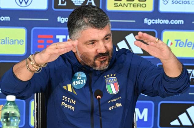 November 10, 2025, Firenze, Italy: Italy s head coach Gennaro Gattuso attends a press conference, PK, Pressekonferenz to present the squad for the upcoming FIFA World Cup, WM, Weltmeisterschaft, Fussball qualifiers matches, in Coverciano, Italy, 10 November 2025. ANSA CLAUDIO GIOVANNINI Italy Head Coach Gattuso Presents Squad For Upcoming FIFA World Cup Qualifiers - ZUMAa110 20251110_zaf_a110_012 Copyright: xClaudioxGiovanninix