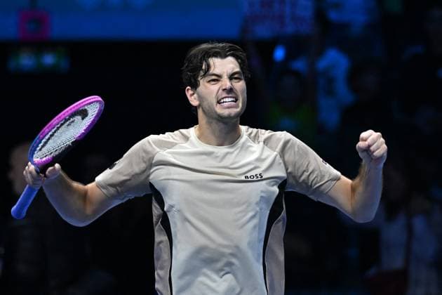 2025 Nitto ATP, Tennis Herren Finals - Fritz v Musetti Taylor Fritz (USA) during his first round match at the 2025 Nitto ATP Finals in Torino, ITALY, on November 10, 2025. Photo by Corinne Dubreuil ABACAPRESS.COM Torino Italy  Copyright: xDubreuilxCorinne ABACAx