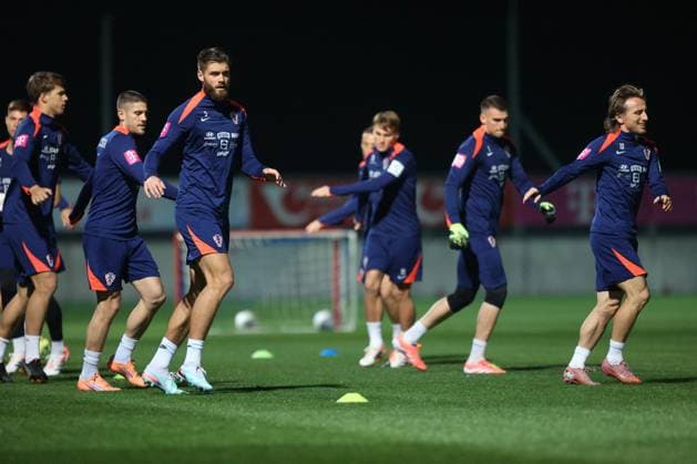 Croatia training session: FIFA World Cup, WM, Weltmeisterschaft, Fussball 2026 Qualifiers Luka Vuskovic, Andrej Kramaric, Duje Caleta Car, Dominik Livakovic and Luka Modric of Croatia during the training session at HNK Rijeka Stadium in Rijeka, Croatia, on November 10, 2025.  NelxPavletic PIXSELL