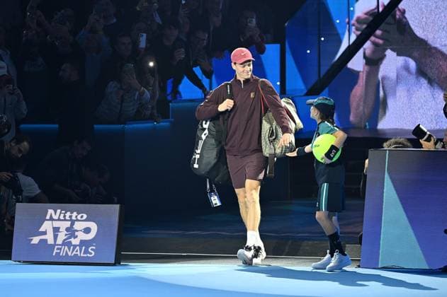 Foto IPP Massimo Rana Torino 10-11-2025 Tennis ATP, Tennis Herren Finals 2025 nella foto jannik sinner Italy Photo Press - World Copyright italy ITALY  Copyright: xR4924_italyphotopressx