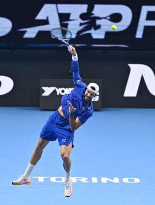 November 11, 2025, Torino, Italy: Andrea Vavassori of Italy in action during the Doubles Round Robin match against Marcel Granollers of Spain and Horacio Zeballos of Argentina at the ATP, Tennis Herren Finals in Turin, Italy, 11 November 2025. ANSA Alessandro Di Marco Nitto ATP Finals 2025  - ZUMAa110 20251111_zaf_a110_001 Copyright: xAnsa AlessandroxDixMarcox