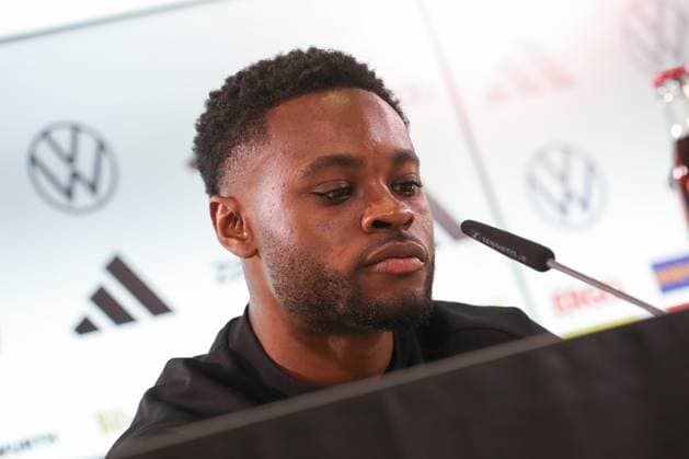 11.11.2025, xtgx, Fussball - Deutsche Nationalmannschaft Pressekonferenz emspor, v.l. Ridle Baku (Deutschland, ) (DFL DFB REGULATIONS PROHIBIT ANY USE OF PHOTOGRAPHS as IMAGE SEQUENCES and or QUASI-VIDEO) Wolfsburg