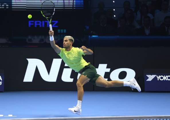 Turin, Italy: Tennis, ATP, Tennis Herren FINALS 2025 Carlos Alcaraz (ESP), Turin, Italy, November 11, 2025. Photo TURIN, ATP FINALS 2025  - ZUMAp169 20251111_zea_p169_085 Copyright: xFelicexCalabrox