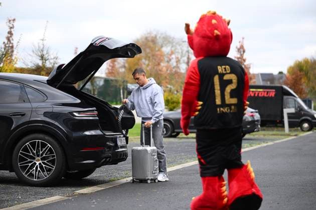 Kazakhstan v Belgium - FIFA World Cup, WM, Weltmeisterschaft, Fussball 2026 UEFA Qualifier - Media Activities 11 11 2025 TUBIZE, BELGIUM - NOVEMBER 11 : Trossard Leandro forward of Belgium arrives at the training grounds of the Royal Belgian Football Association ahead of the FIFA World Cup 2026 European Qualifiers match between Kazakhstan and Belgium on November 11, 2025 in Tubize, Belgium, 11 11 2025 Tubize Belgium  Copyright: xVincentxKalutx