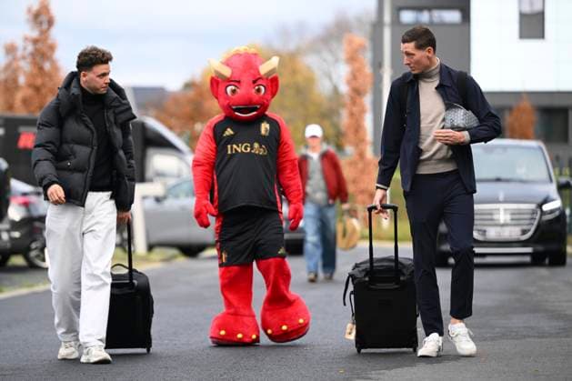 Kazakhstan v Belgium - FIFA World Cup, WM, Weltmeisterschaft, Fussball 2026 UEFA Qualifier - Media Activities 11 11 2025 TUBIZE, BELGIUM - NOVEMBER 11 : De Cuyper Maxim defender of Belgium and Vanaken Hans midfielder of Belgium arrives at the training grounds of the Royal Belgian Football Association ahead of the FIFA World Cup 2026 European Qualifiers match between Kazakhstan and Belgium on November 11, 2025 in Tubize, Belgium, 11 11 2025 Tubize Belgium  Copyright: xVincentxKalutx