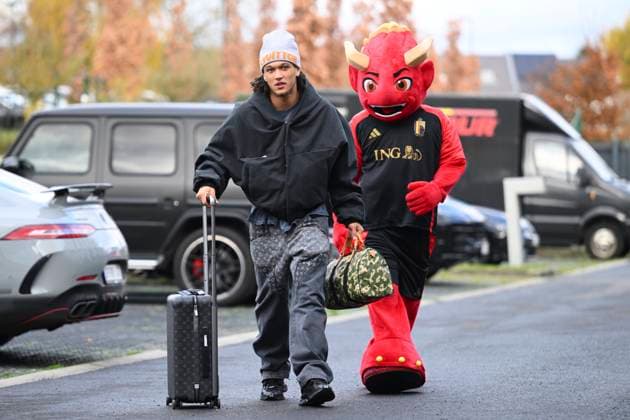 Kazakhstan v Belgium - FIFA World Cup, WM, Weltmeisterschaft, Fussball 2026 UEFA Qualifier - Media Activities 11 11 2025 TUBIZE, BELGIUM - NOVEMBER 11 : Moreira Da Silva Diego defender of Belgium arrives at the training grounds of the Royal Belgian Football Association ahead of the FIFA World Cup 2026 European Qualifiers match between Kazakhstan and Belgium on November 11, 2025 in Tubize, Belgium, 11 11 2025 Tubize Belgium  Copyright: xVincentxKalutx