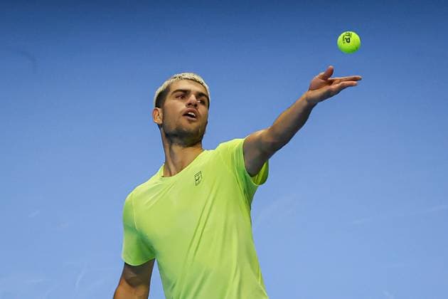 TENNIS - Internazionali di Tennis - Nitto ATP, Tennis Herren Finals 2025 Carlos Alcaraz (ESP) during Nitto ATP Finals 2025, International Tennis match in Turin, Italy, November 11 2025 Turin Italy  Copyright: xIPAxSport ABACAx