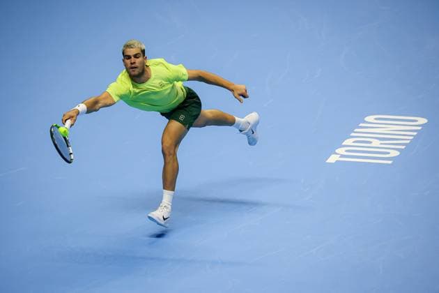 TENNIS - Internazionali di Tennis - Nitto ATP, Tennis Herren Finals 2025 Carlos Alcaraz (ESP) during Nitto ATP Finals 2025, International Tennis match in Turin, Italy, November 11 2025 Turin Italy  Copyright: xIPAxSport ABACAx