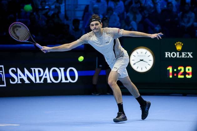 TENNIS - Internazionali di Tennis - Nitto ATP, Tennis Herren Finals 2025 Taylor Fritz (USA) during Nitto ATP Finals 2025, International Tennis match in Turin, Italy, November 11 2025 Turin Italy  Copyright: xIPAxSport ABACAx