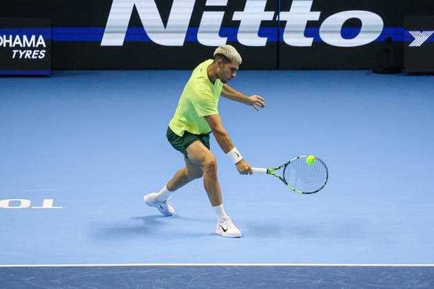 TENNIS - Internazionali di Tennis - Nitto ATP, Tennis Herren Finals 2025 Carlos Alcaraz (ESP) during Nitto ATP Finals 2025, International Tennis match in Turin, Italy, November 11 2025 Turin Italy  Copyright: xIPAxSport ABACAx