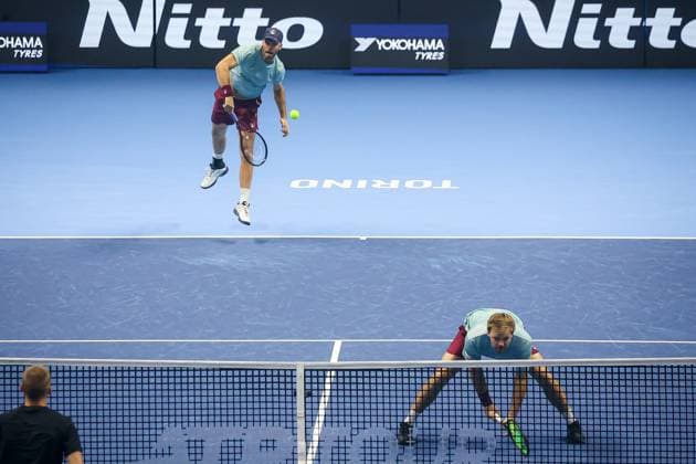 Tim Putz (GER) and Kevin Krawietz (GER) during Nitto ATP, Tennis Herren Finals 2025, International Tennis match in Turin, Italy, November 11 2025  Copyright: xRobertaxCorradin IPAxSportx xipa-agency.netx xx IPA_67835301 IPA_Agency_IPA67835301