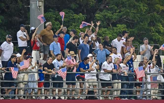 Czechia v USA : Group I - FIFA U-17 World Cup Qatar 2025 Fans of the United States after the FIFA U-17 World Cup Qatar 2025 Group I match between Czechia v USA in Doha, Qatar, on November 11, 2025. DOHA Qatar Copyright: xNOUSHADxTHEKKAYILx