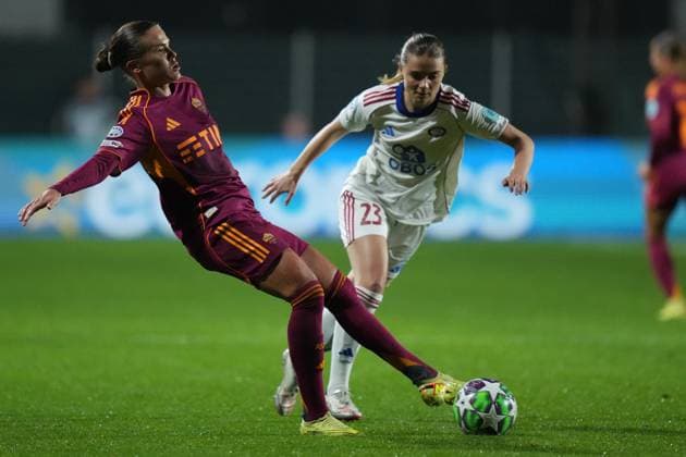 AS Roma s Katrine Veje during the Uefa Women™s Champions League soccer match between Roma and Valerenga Football at the Rome s Tre Fontane stadium, Italy - Tuesday November 11, 2025 - Soccer ( Photo by Alfredo Falcone LaPresse )  Copyright: xAlfredoxFalcone LaPressex