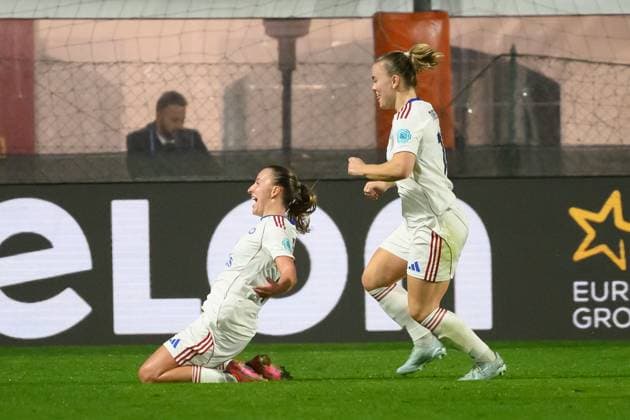 Stine Nybo Brekken of Valerenga celebrates after scoring the goal of 0-1 during the UEFA Women s Champions League 2025 2026 league phase football match between AS Roma and Valerenga at Tre Fontane stadium in Rome (Italy), November 11, 2025. AndreaxStaccioli