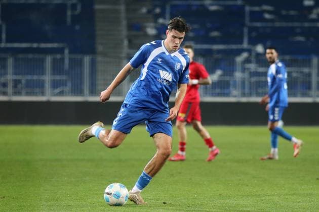 Felix Vogler 11.11.2025 Fußball Herren 2025 2026 Regionalliga Nordost 15. Spieltag 1. FC Magdeburg II U23 - FC Hertha 03 Zehlendorf Avnet Arena Magdeburg Magdeburg Sachsen-Anhalt Deutschland