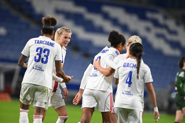 Football : Lyonnes v Wolfsburg - UEFA Women s champions league Ada HEGERBERG of Lyon scoring goal during the UEFA Womens champions league match between OL Lyonnes and Wolfsburg at Groupama Stadium Decines Charpieu Lyon France on November 11, 2025  Copyright: xALLILI_MOURADx