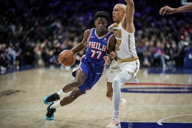 Philadelphia 76ers v Boston Celtics - NBA, Basketball Herren, USA PHILADELPHIA, US - NOVEMBER 11: Edgecombe of Philadelphia 76ers in action during NBA game between Philadelphia 76ers and Boston Celtics at the Wells Fargo Center in Philadelphia, Pennsylvania, United States on November 11, 2025. Wolfgang Schwan Anadolu Philadelphia United States. Editorial use only. Please get in touch for any other usage.  Copyright: x2025xAnadoluxWolfgangxSchwanx