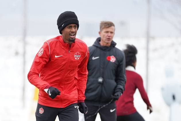 Fußball, Nationalteam Kanada Training Canada v Ecuador - International Friendly, Länderspiel, Nationalmannschaft Match Training Practice Ali Ahmed 11 of Canada during the Training Practice before the International Friendly match between Canada and Ecuador at BMO Field Stadium. on November 11, 2025 in Toronto, Ontario. (Photo by Leonardo Ramirez Eyepix Group) Copyright: xLeonardoxRamirez xEyepixxGroupx LR-11112025-00102